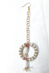NIBRAS Red Tyre-Cut Pearl Necklace Set - B09ZVLBSXT