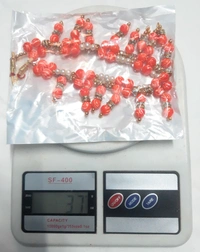 NIBRAS Orange Designer Beads Necklace Set - B09ZYN62TK