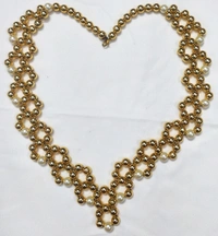 NIBRAS Gold Floral ABS Necklace Set - B0B1B5GW9W