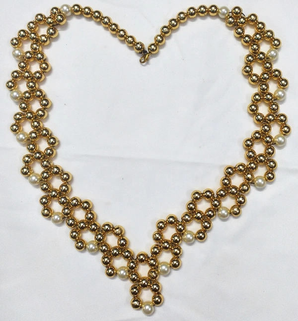 NIBRAS Gold Floral ABS Necklace Set - B0B1B5GW9W