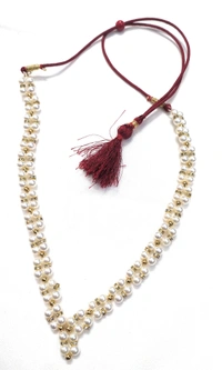 NIBRAS White Pearl Floral Necklace Set - B0B1N613YF