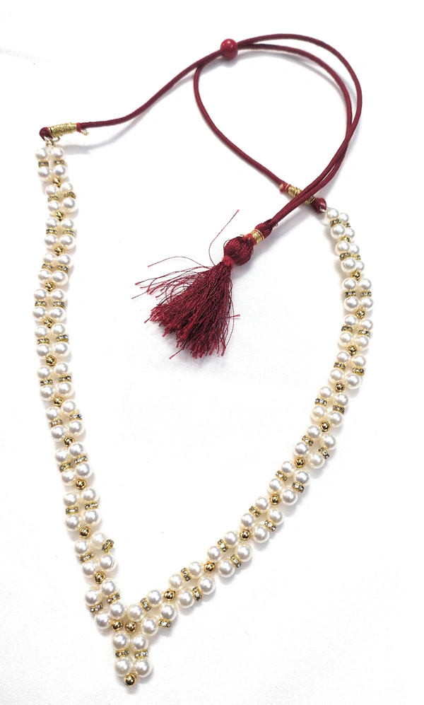 NIBRAS White Pearl Floral Necklace Set - B0B1N613YF