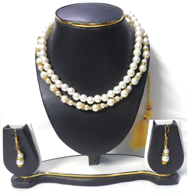 NIBRAS Pearl Spacer Necklace Set - B0B1QK5FH8