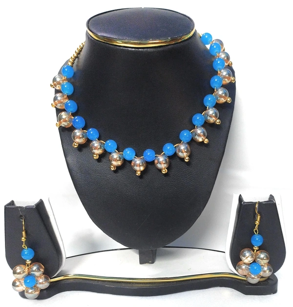 NIBRAS Blue Crystal Necklace Set - B0B1QKWGW2