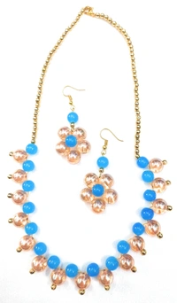 NIBRAS Blue Crystal Necklace Set - B0B1QKWGW2
