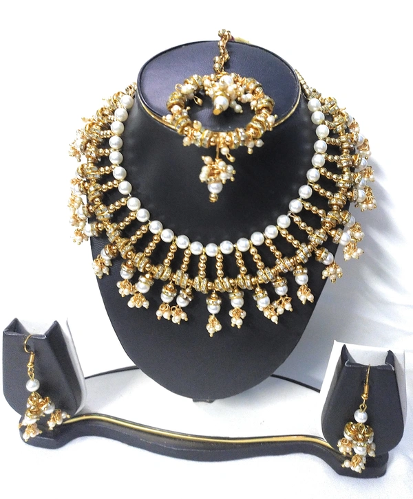 NIBRAS Bridal Pearl Necklace Set - B0B1QQ1VBD