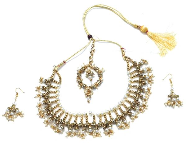NIBRAS Bridal Pearl Necklace Set - B0B1QQ1VBD