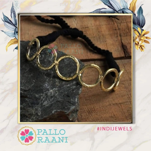 Brass golden hasli necklace - adjustable, gold