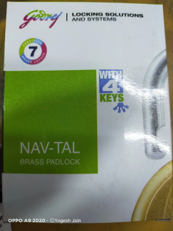 Godrej 7lvr Godrej Nav-tal Brass Padlock 4key - brass , 7lever 