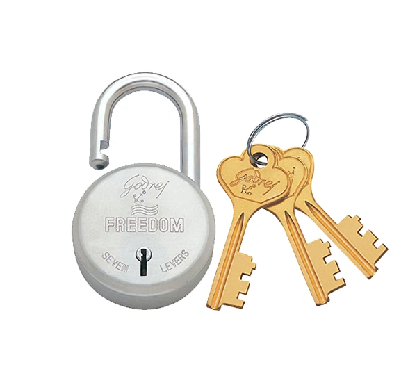 Godrej 7lvr Freedom Padlock 3key - silver, 7lvr