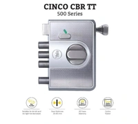 YALE CBR-Cinco 500,Latch & DeadBolt Main Door Lock, Knob Inside - silver, Dimple key