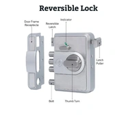 YALE CBR-Cinco 500,Latch & DeadBolt Main Door Lock, Knob Inside - silver, Dimple key