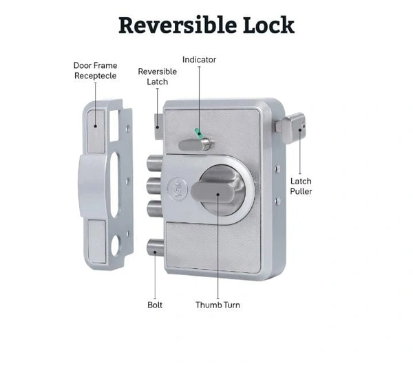 YALE CBR-Cinco 500,Latch & DeadBolt Main Door Lock, Knob Inside - silver, Dimple key