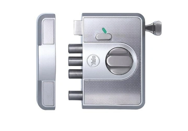 YALE CBR-Cinco 500,Latch & DeadBolt Main Door Lock, Knob Inside - silver, Dimple key