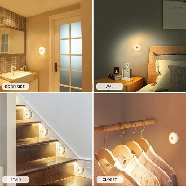 LED Motion Smart Sensor Wireless Wall Night Light Rechargeable - white