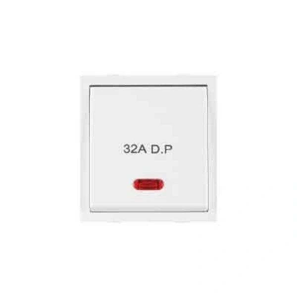 Pooja Aroma 32amp Dp Switch Ind - white