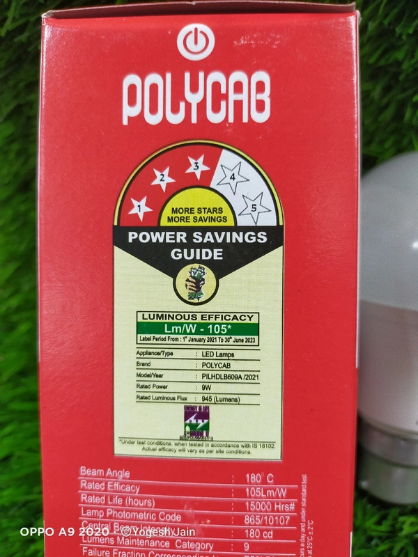 Polycab  9W POLYCAB LED BULB  - White, 9w