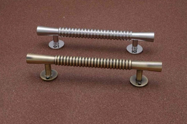 Shiney RH-215 MAIN DOOR HANDLE OPEN SCREW CP-Satin - CP-SATIN, 8"
