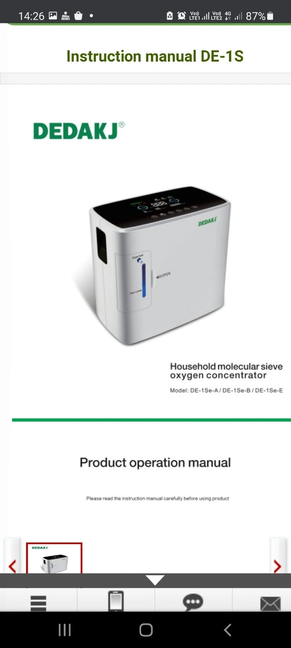 Oxygen Concentrator - 8 Litre Dual Flow with Nebulizer, White