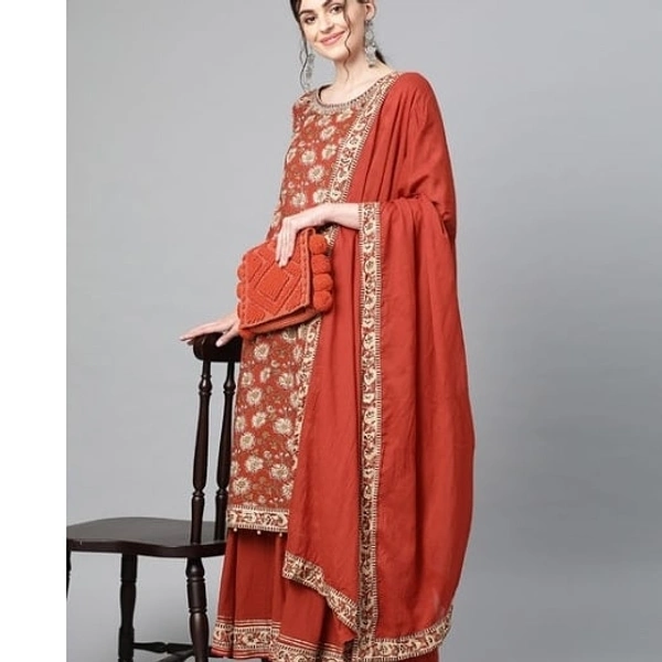 Kurta Set - brown(rust) and black, all size available