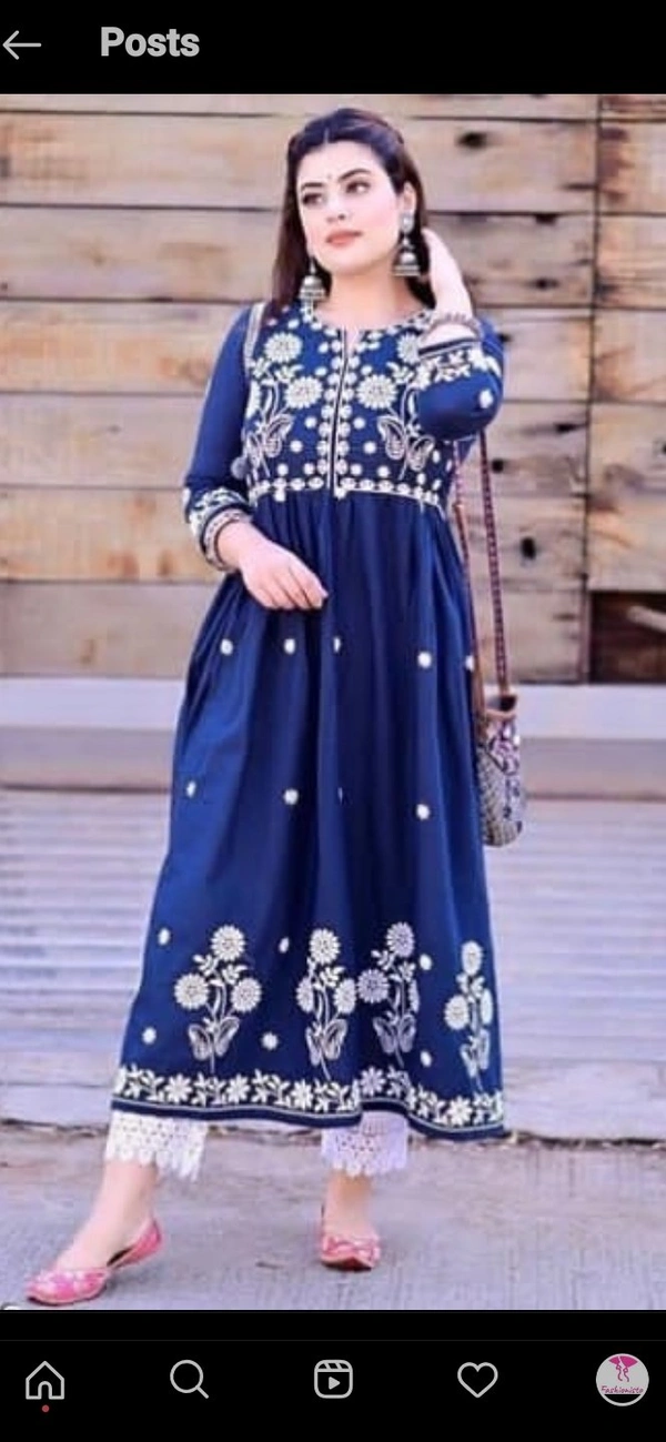 Elegant Blue Kurta Set - M 
