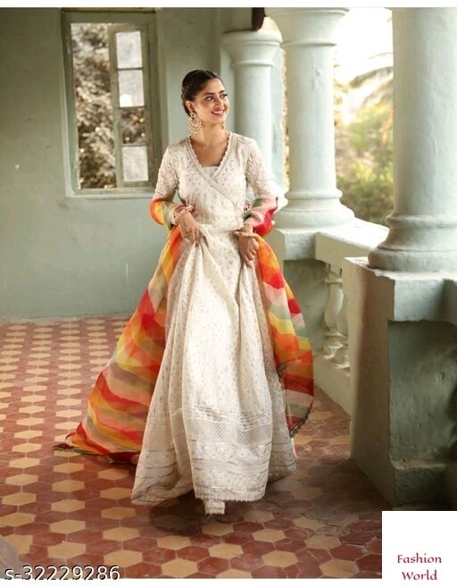 Heavy Work Georgette Gown Sr-1498 - Women Fashions - Shree Ganesh Retail
