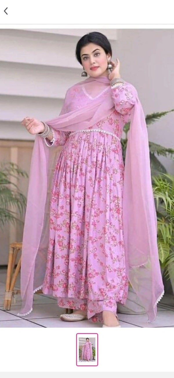 Designer 3 Piece Set - Kurti , Plazzo & Duppata - M , L ,XL ,XXL , pink (printed)