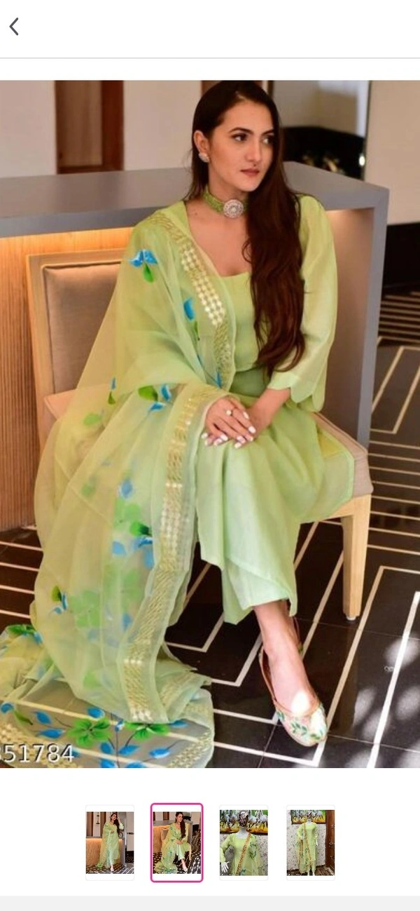 Green Colored Kurti Plazzo Set - green, XL , XXL