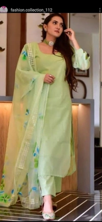 Green Colored Kurti Plazzo Set - green, XL , XXL