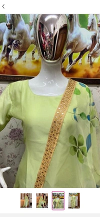 Green Colored Kurti Plazzo Set - green, XL , XXL