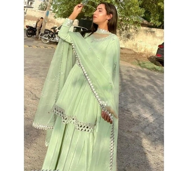 Evergreen Designer Heavy Work Top And Sharara Set - M , L , XL , XXL