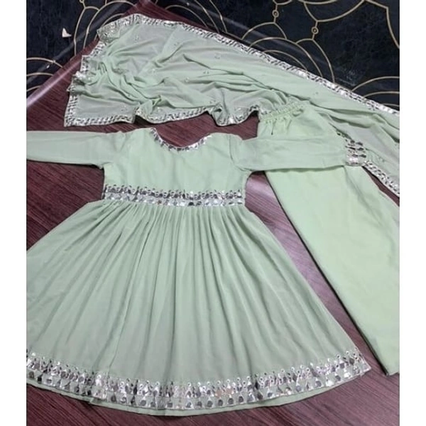 Evergreen Designer Heavy Work Top And Sharara Set - M , L , XL , XXL