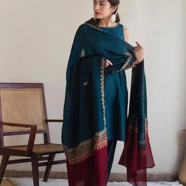 New Designer Top Plazzo Set - L
