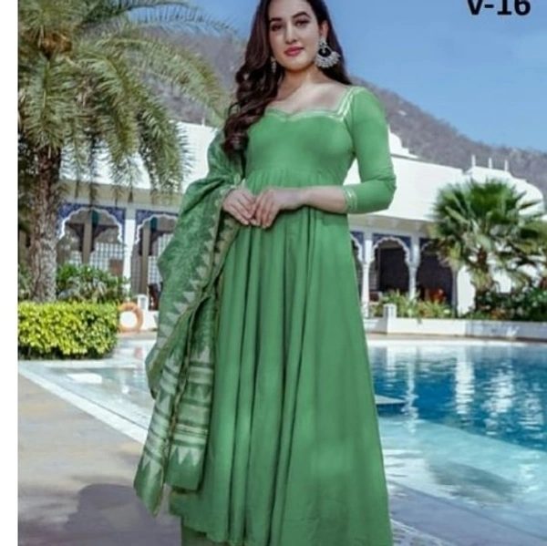Mehandi Green Kurta Set With Duppata - M , L, XL , XXL