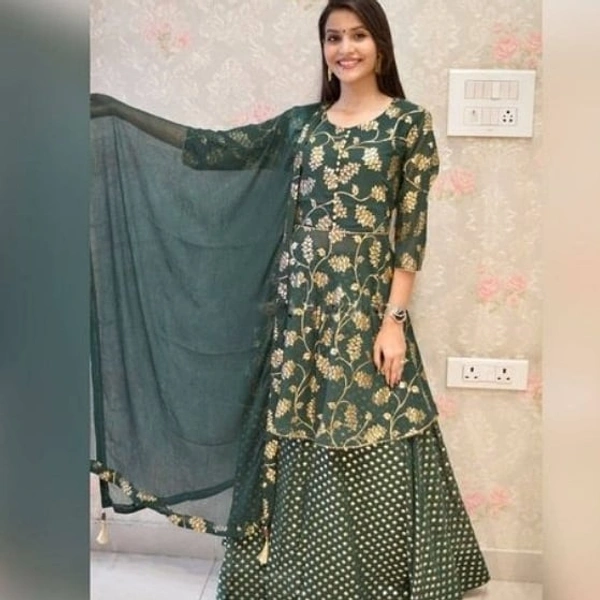 Heavy  Kurti With Skirt And Duppata - XXL