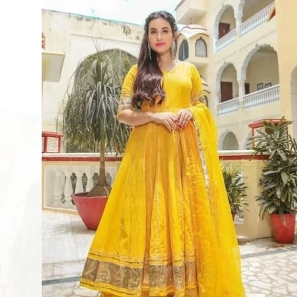 Yellow Anarkali Set - XXL