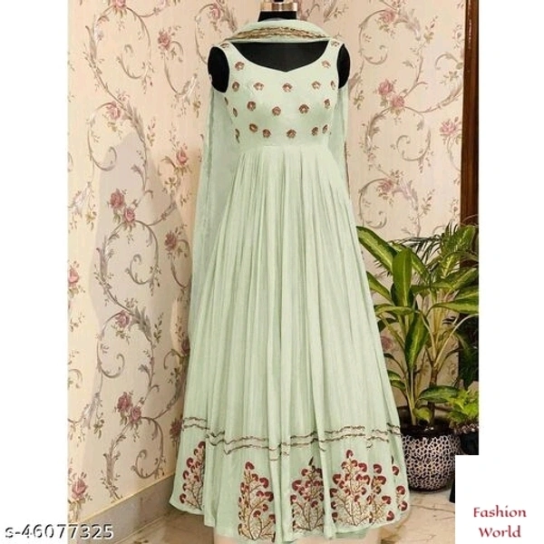 Trendy Glamorours Gowns - free size, pista