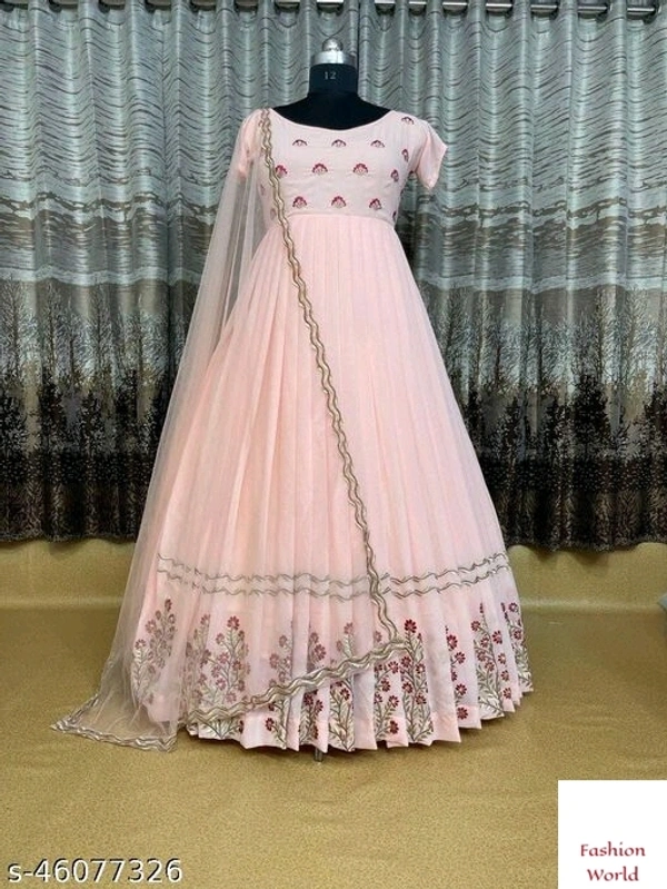 Trendy Glamourous Gown  - free size, light pink