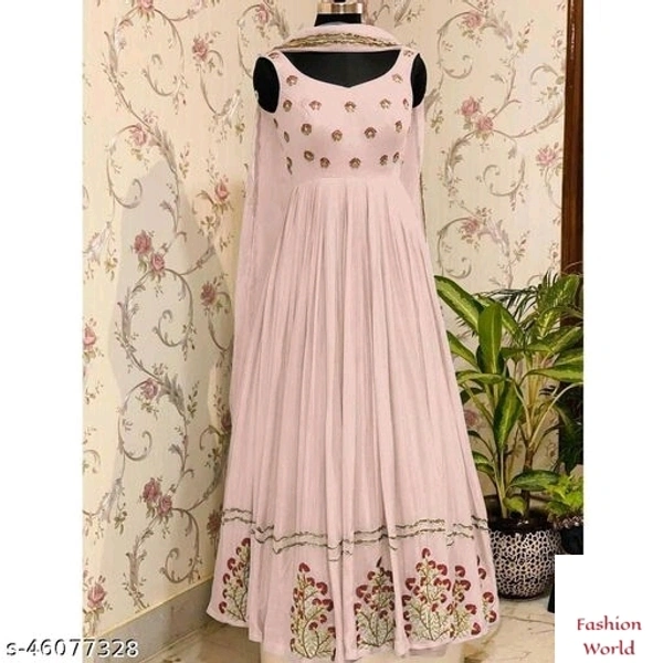 Trendy Glamourous Gown  - free size, light pink