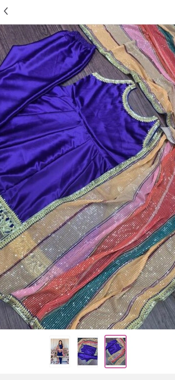 New Plazzo Suit Set With Duppata  - SEMI - STITCHED 