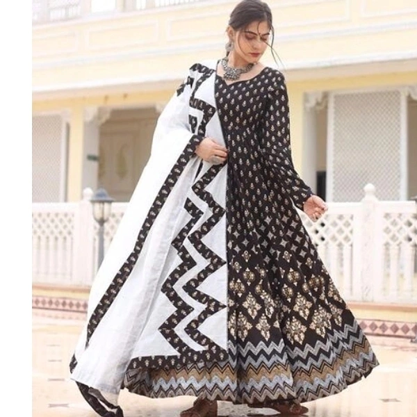 Designer Anarkali Giwn With Duppata - free size