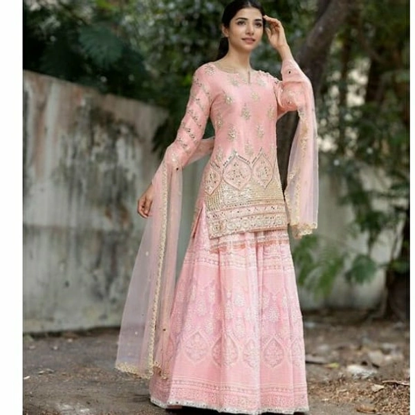 Pink Sharara Set   - free size, pink
