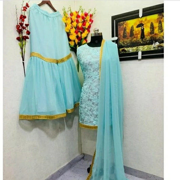 Sky Sharara Set - Free size