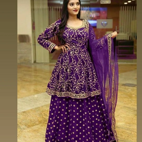 Designer Partywear Embroidery Work Lehanga With Duppata - L
