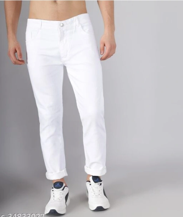 White Stylish Jeans For Men  - 32