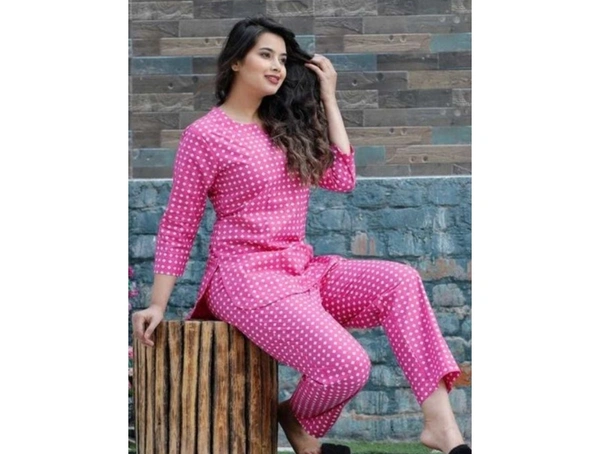 Pink Night  Suit For Womens  - XXL
