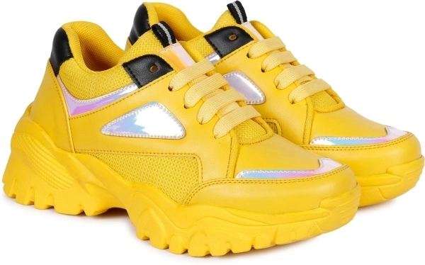 Stylish Sneakers Fof Women ( Yellow ) - UK 7
