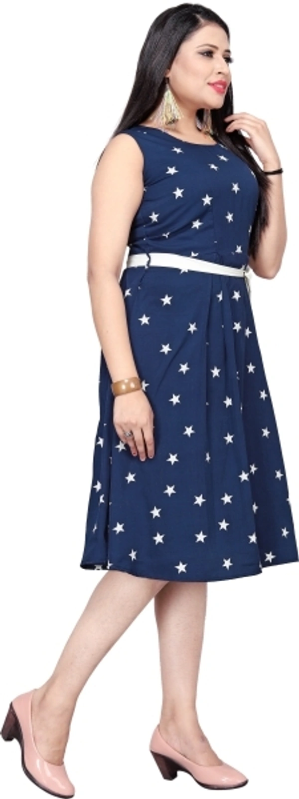 Women A Line Multicolor Dress ( Purple ) - XS