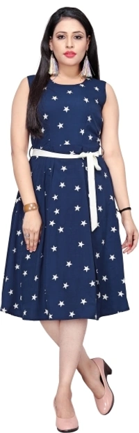 Women A Line Multicolor Dress ( Purple ) - XS