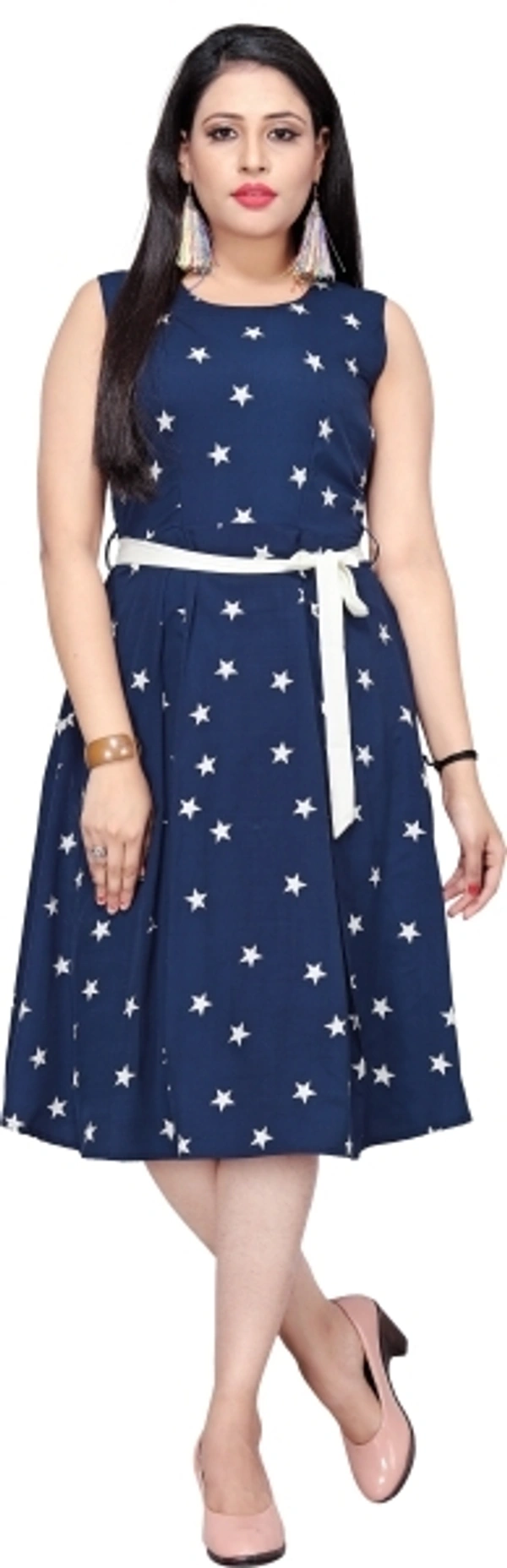 Women A Line Multicolor Dress ( Purple ) - XS